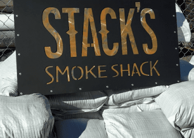 Custom metal sign for Stack's Smoke Shack