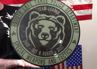 Custom metal sign for a local police department